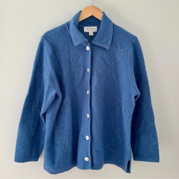 Casual Corner Annex Blue Knit Sweater Cardigan - Picture 1 of 8